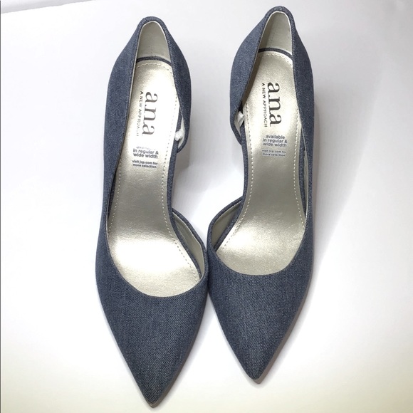 A.N.A. Claire Denim Heels, Blue, size 7.5M - Picture 2 of 8